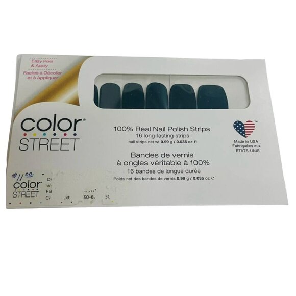 Color Street Deep Diving 16 Nail Polish Strips Dark Blue Long Lasting Easy Apply - Picture 1 of 2